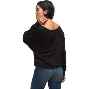Free People Santa  Clara Thermal Top, Black.